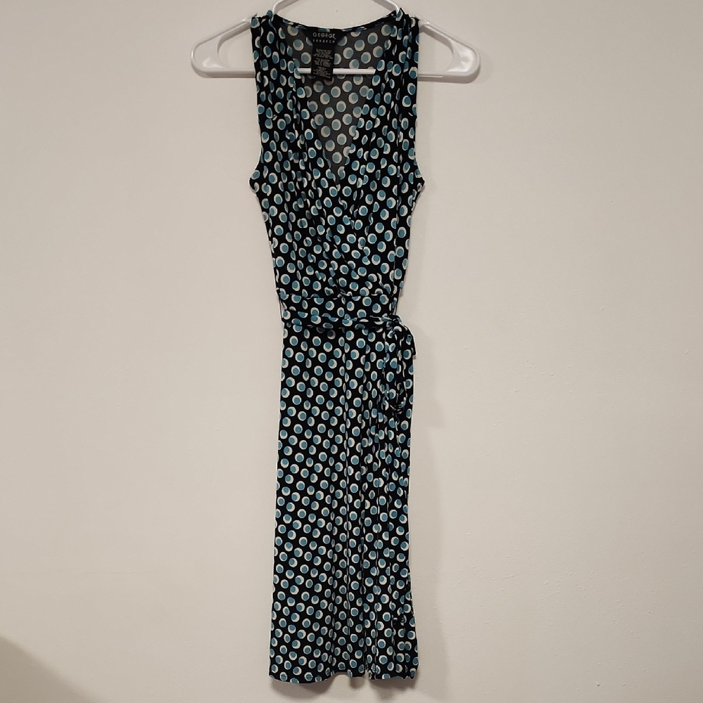 George Black and Teal Midi dress